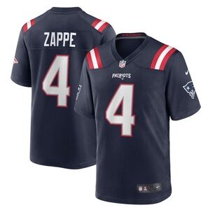 NIKE-Bailey Zappe ,Navy ,New England Patriots Game Player Jersey